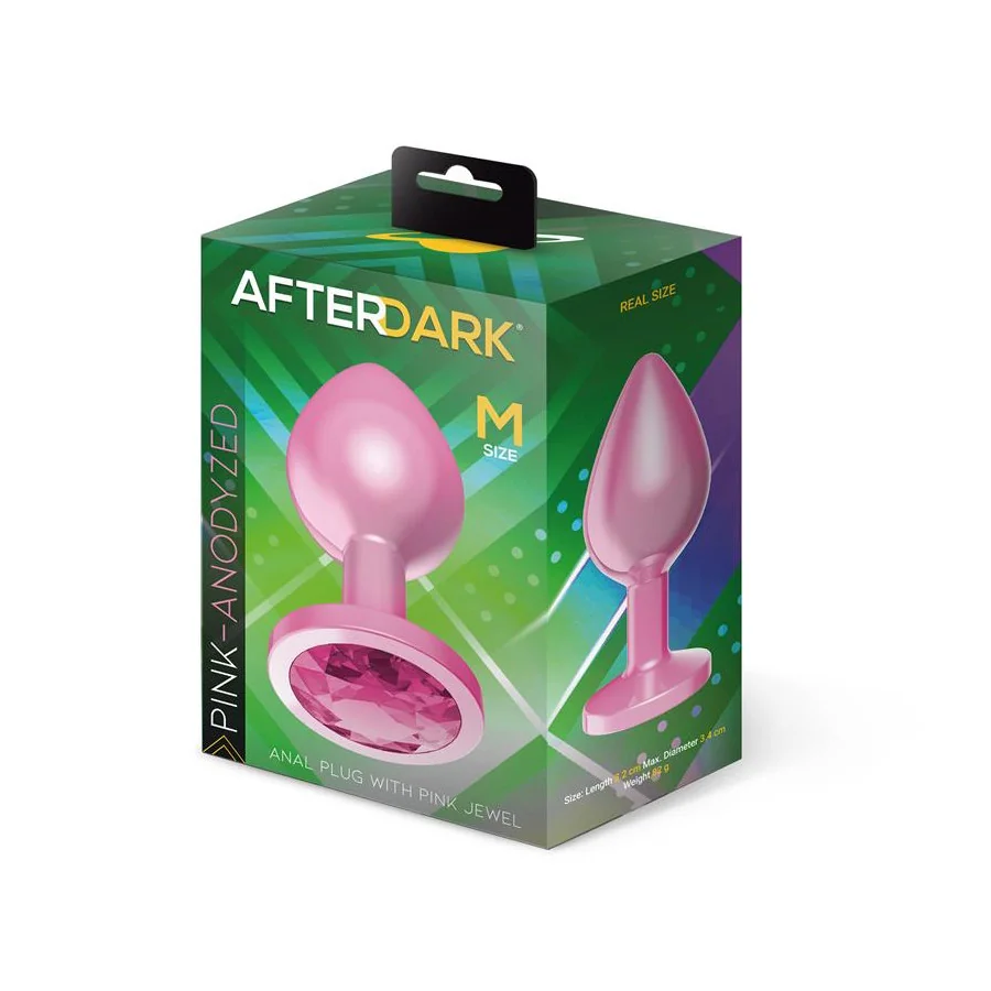 Plug Anal Anodizado Rosa con Joya Talla M