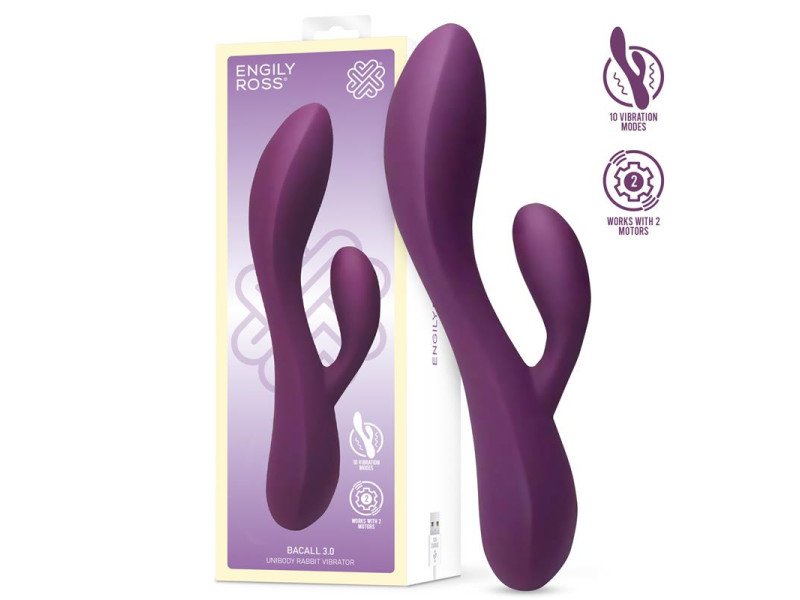 Bacall 30 Vibrador Silicona Liquida Inyectada Doble Motor USB Purpura Bacall 30 Vibrador Silicona Liquida Inyectada Doble Motor USB Purpura