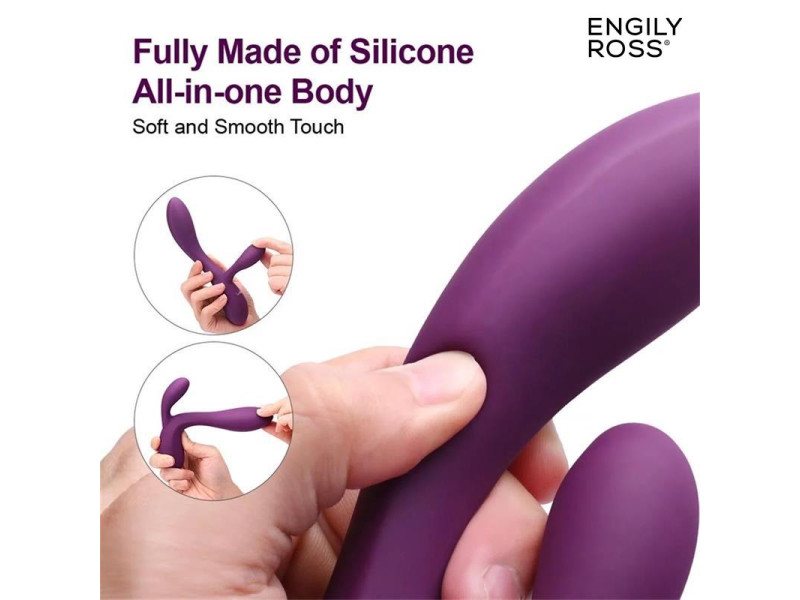 Bacall 30 Vibrador Silicona Liquida Inyectada Doble Motor USB Purpura