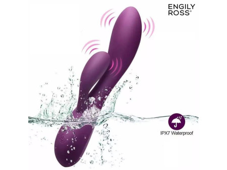 Bacall 30 Vibrador Silicona Liquida Inyectada Doble Motor USB Purpura
