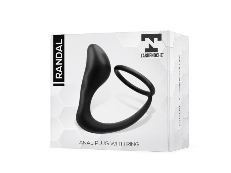 Randal Plug Anal con Anillo para el Pene Silicona Negro