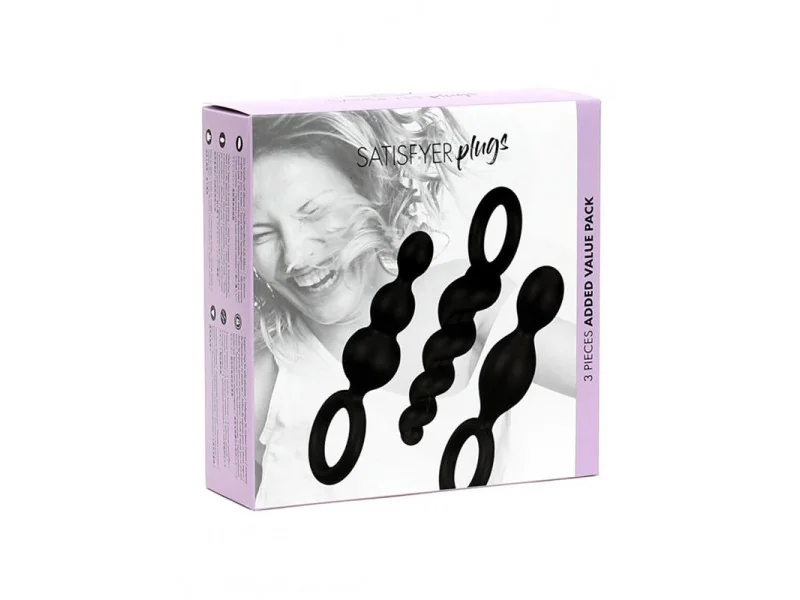 Pack de 3 Plugs Silicona Negro