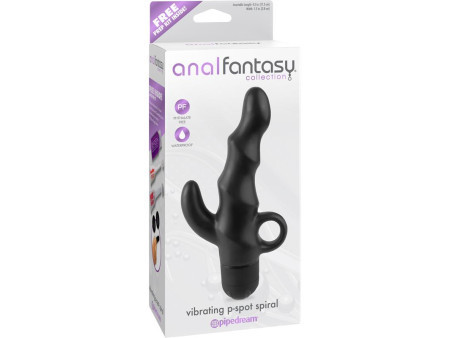 Estimulador Anal con Vibracion Vibrating P Spot Spiral Negro