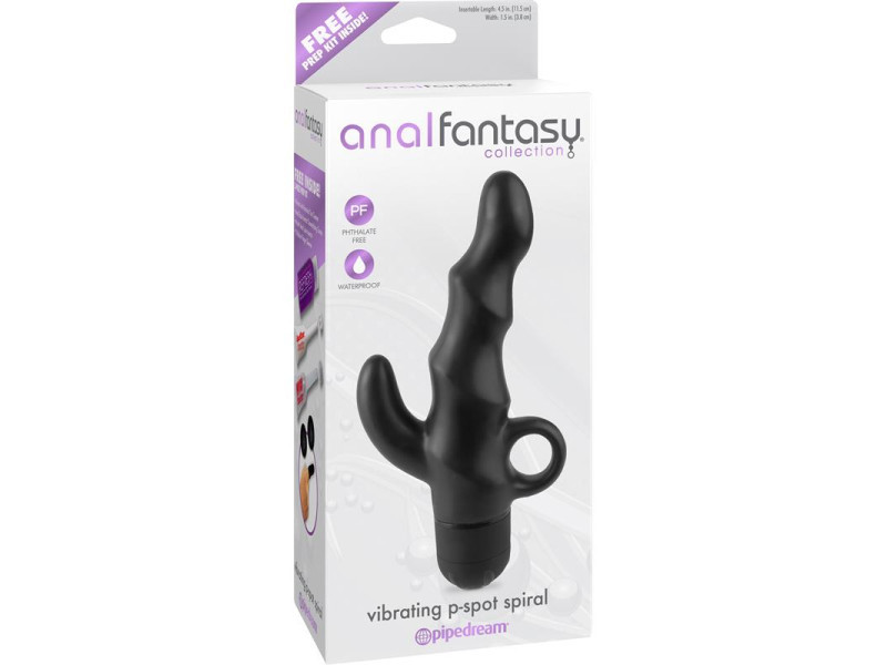 Estimulador Anal con Vibracion Vibrating P Spot Spiral Negro