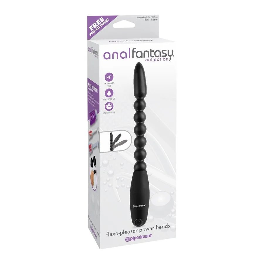 Bolas Anales con Vibracion Flexa Pleaser Negro