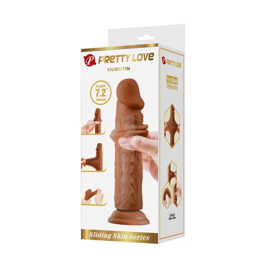 Quentin Dildo con Piel Deslizante Retractil 184 cm