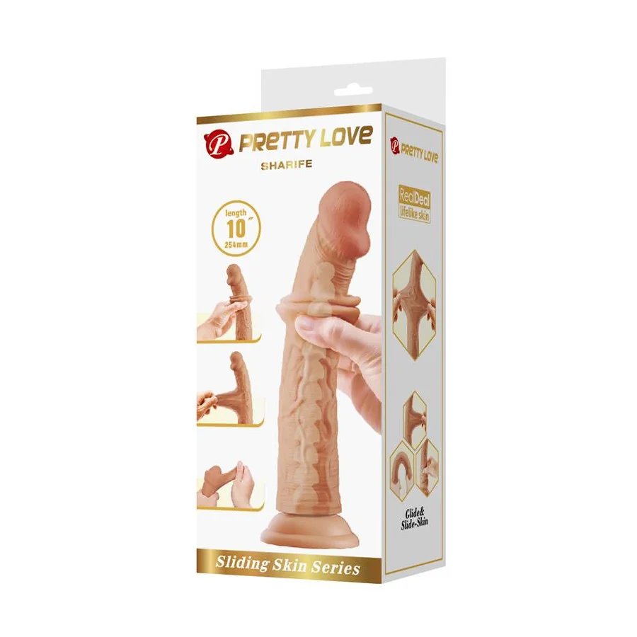 Sharife Dildo con Piel Deslizante Retractil 25 cm