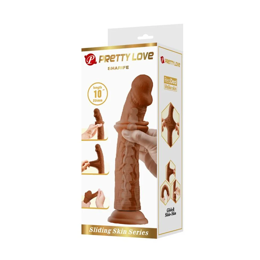 Sharife Dildo con Piel Deslizante Retractil 25 cm