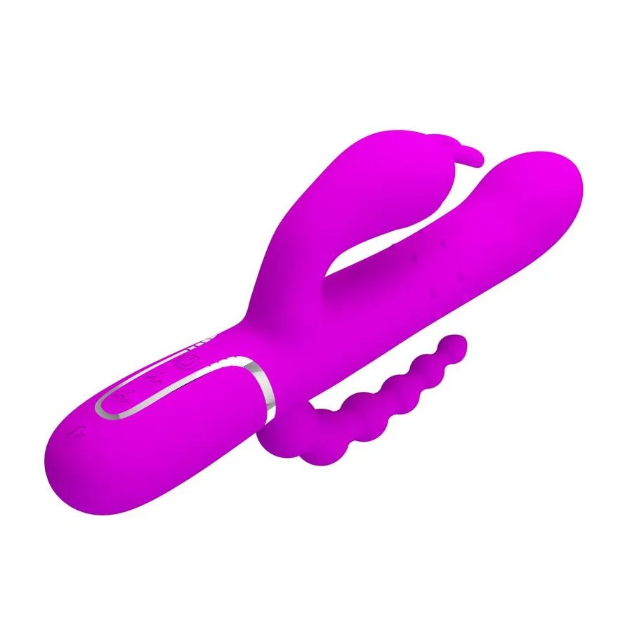 Cammy 4 in 1 Vibrador con Bolas Rotadoras y Cadena Anal