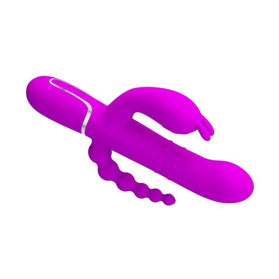 Cammy 4 in 1 Vibrador con Bolas Rotadoras y Cadena Anal