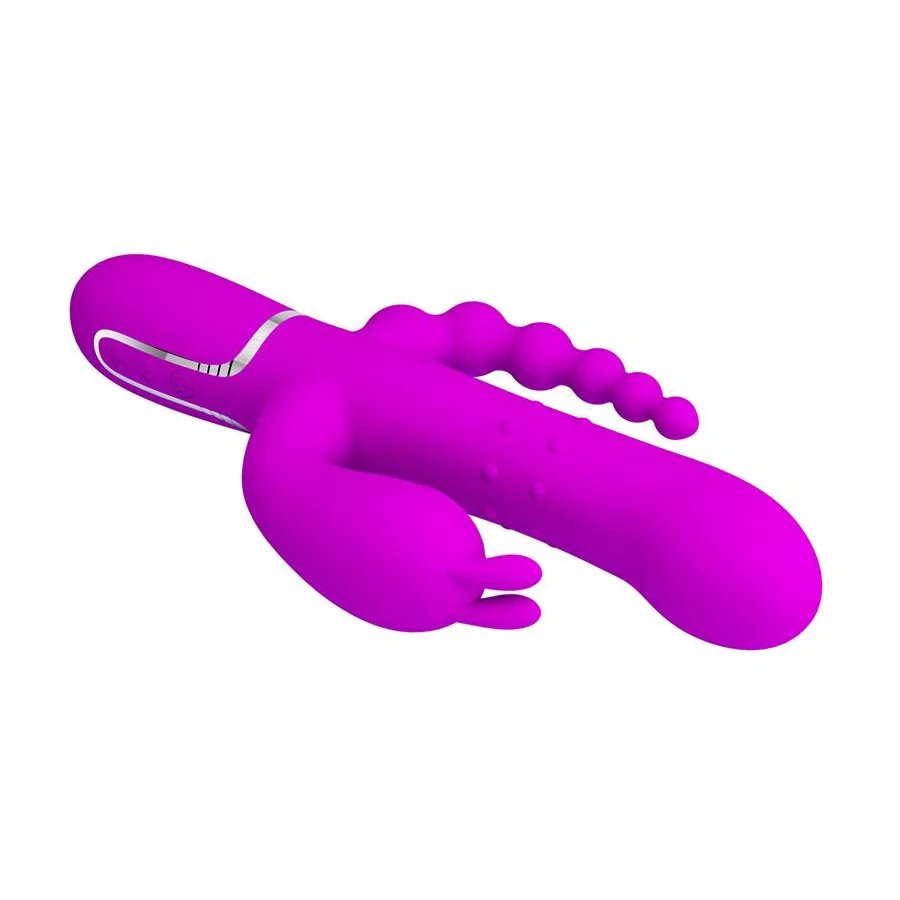 Cammy 4 in 1 Vibrador con Bolas Rotadoras y Cadena Anal