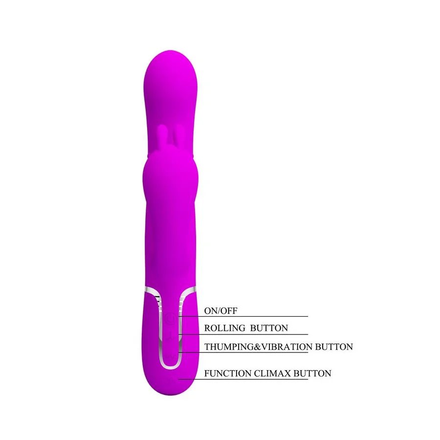 Cammy 4 in 1 Vibrador con Bolas Rotadoras y Cadena Anal