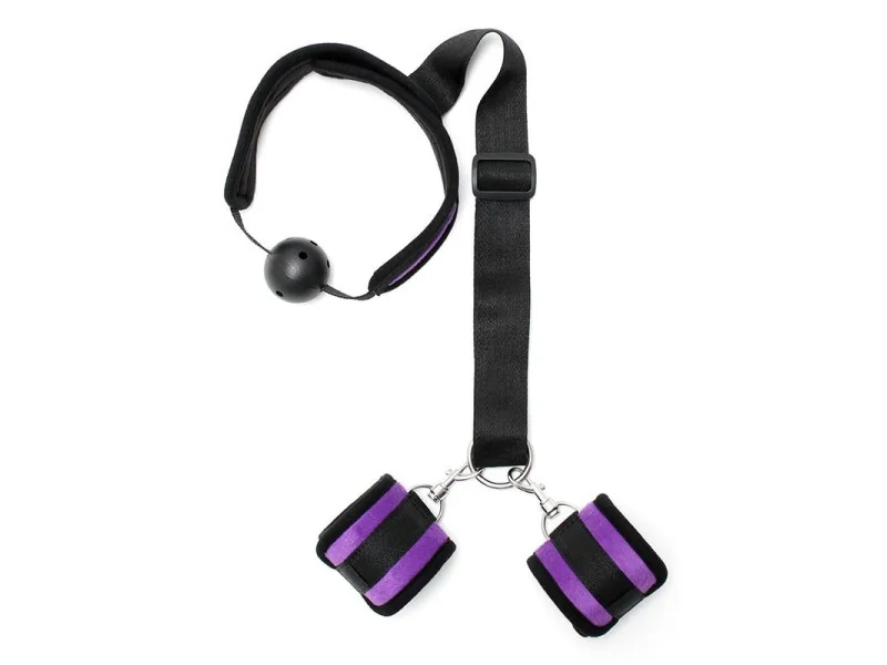 Set Mordaza y Esposas Purpura