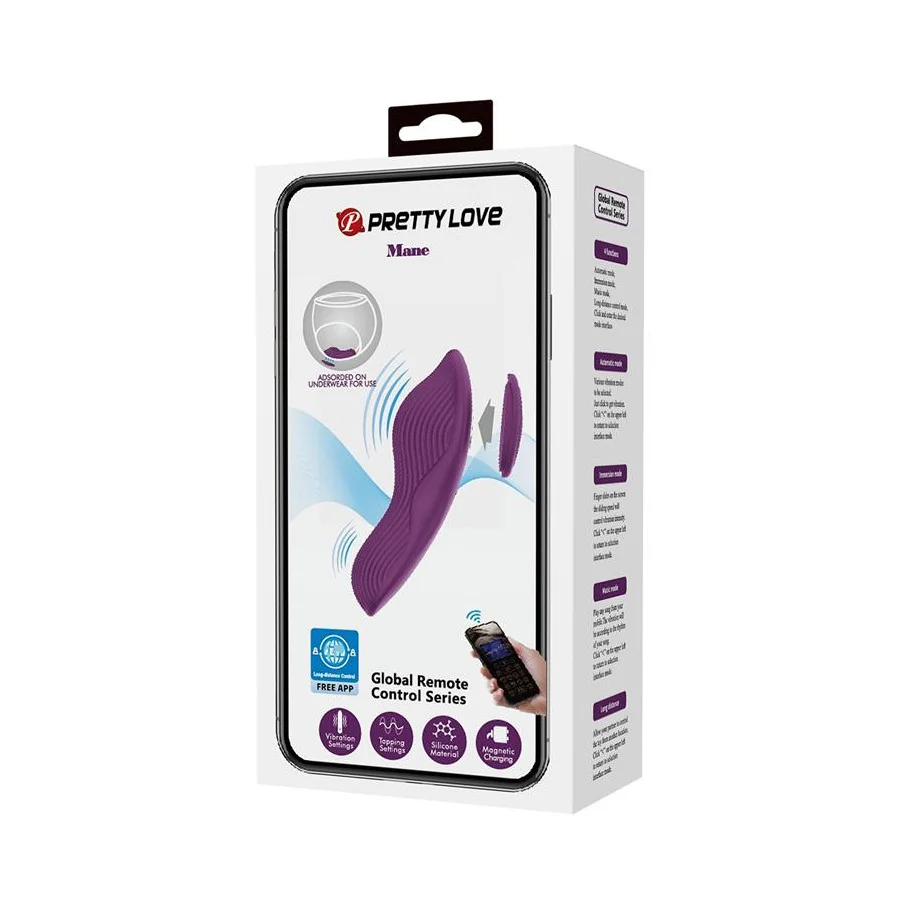 Mane Vibrador de Braguita con App Purpura