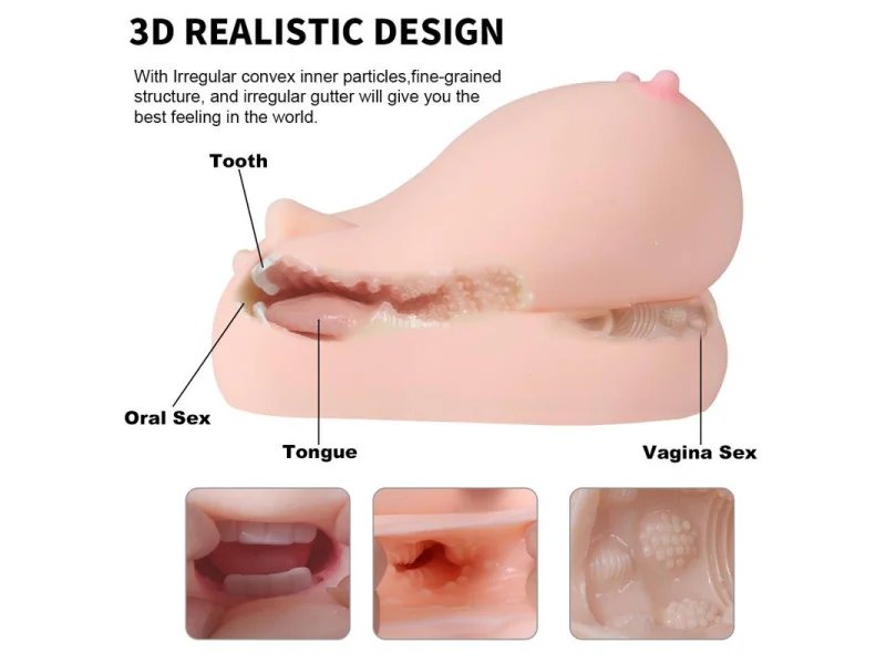 Jalome Masturbador 3 en 1 Vagina Boca y Pecho
