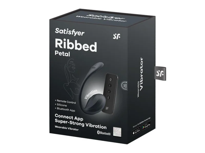 Ribbed Petal Vibrador de Braguita APP Negro