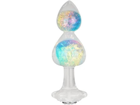 Gemoria Plug Anal de Silicona con Centro de Cristal Multicolor