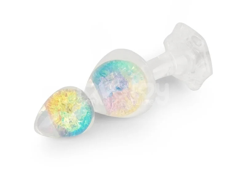 Gemoria Plug Anal de Silicona con Centro de Cristal Multicolor