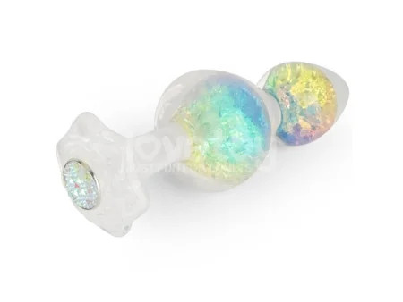 Gemoria Plug Anal de Silicona con Centro de Cristal Multicolor