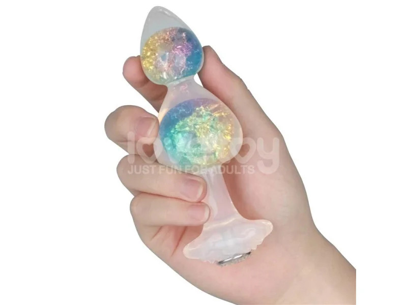 Gemoria Plug Anal de Silicona con Centro de Cristal Multicolor