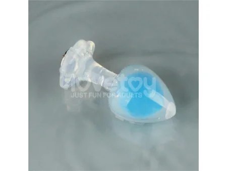 Gemoria Plug Anal Silicona Bola Interna Acero Brilla en la Oscuridad
