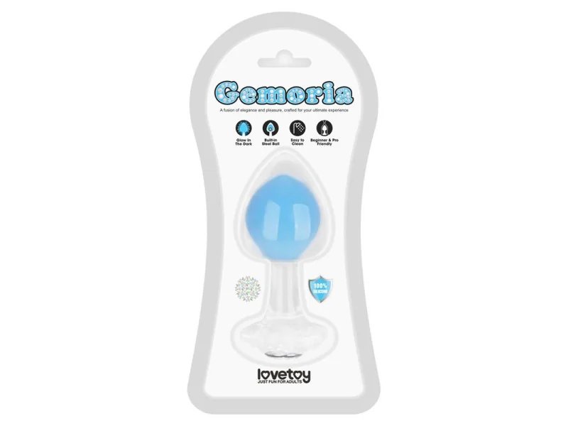 Gemoria Plug Anal Silicona Bola Interna Acero Brilla en la Oscuridad