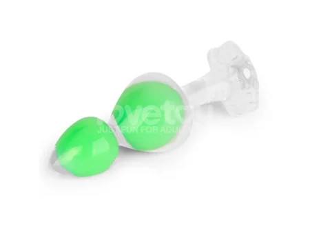 Gemoria Plug Anal Silicona Bola Interna Acero Brilla en la Oscuridad