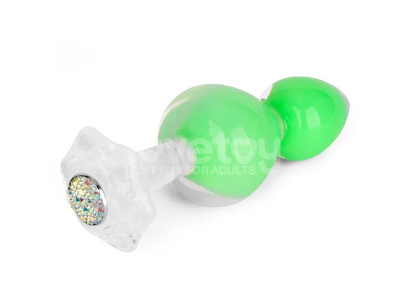Gemoria Plug Anal Silicona Bola Interna Acero Brilla en la Oscuridad