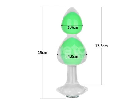 Gemoria Plug Anal Silicona Bola Interna Acero Brilla en la Oscuridad