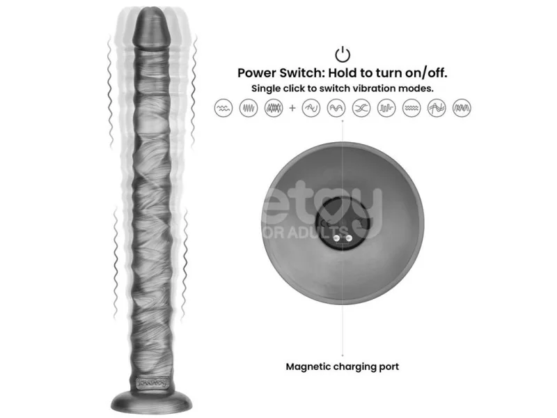 Vibrax Slider DIldo Anal con Vibracion King Sized 16