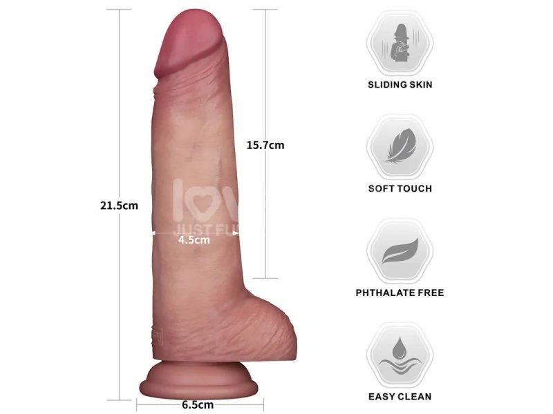Sliding PRO II Dildo Piel Deslizante Retractil Dual layer 85