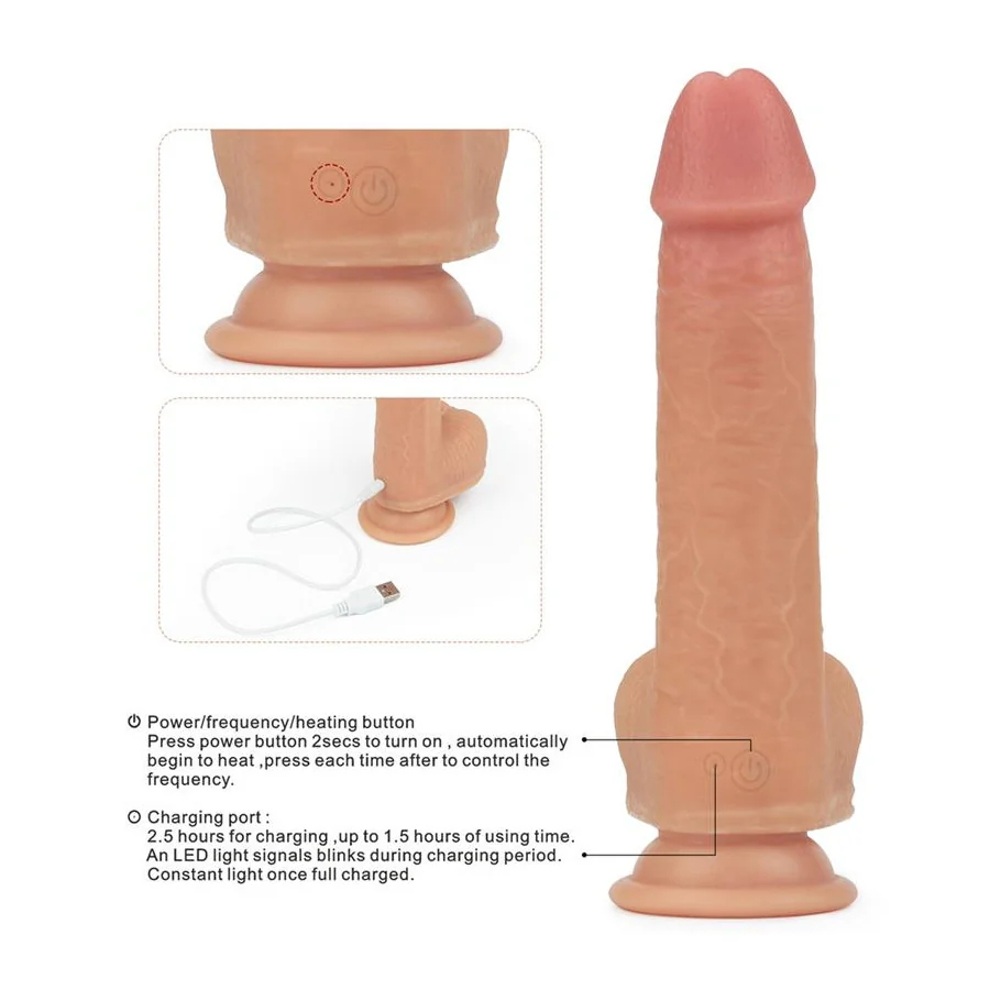 Dildo Nature Cock con Vibracion y Rotacion Anthony Natural