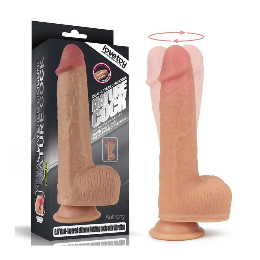 Dildo Nature Cock con Vibracion y Rotacion Anthony Natural