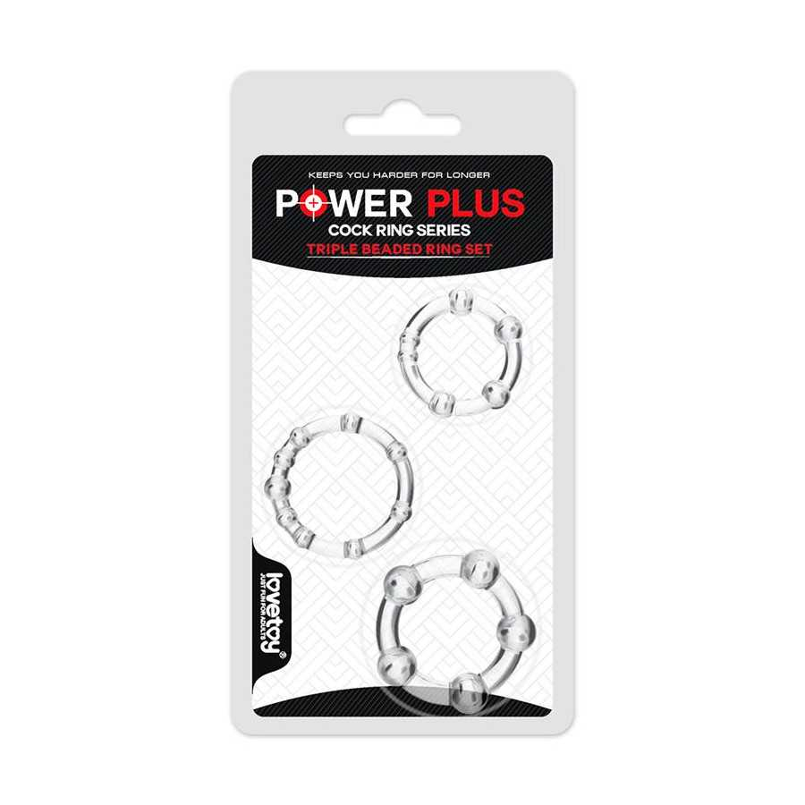 Pack de 3 Anillos para el Pene Power Plus Triple Transparentes