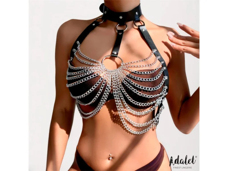 Samara Arnes de Pecho con Cadenas Cuero Vegano Tall Unica