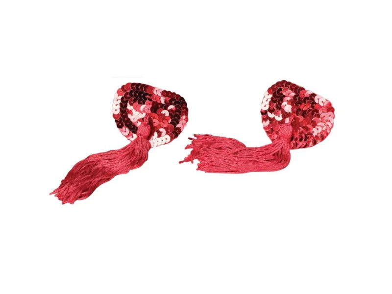 Pezoneras Rojo con Lentejuelas Burlesque