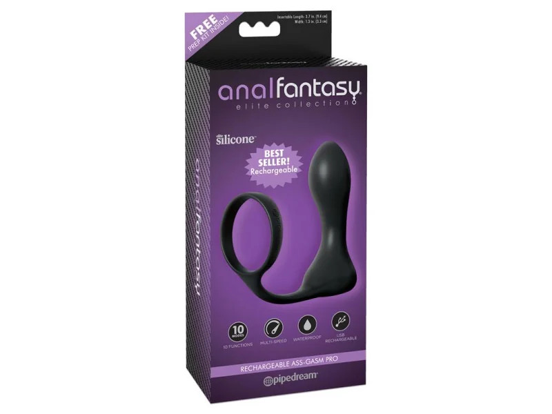 Anillo y Plug Anal con Vibracion Negro