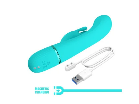 Scocco Vibrador con Rabbit Turquesa