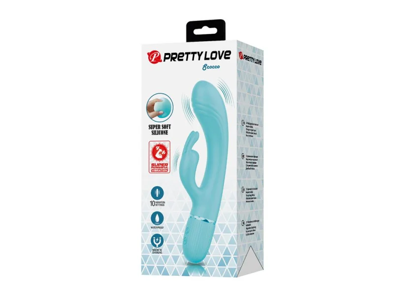 Scocco Vibrador con Rabbit Turquesa