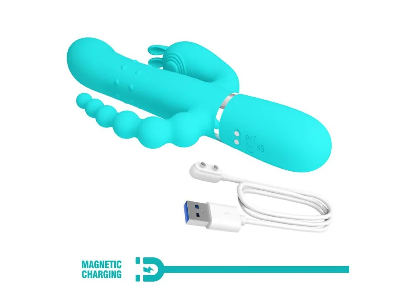 Cammy Vibrador con Bolas Rotadoras y Cadena Anal