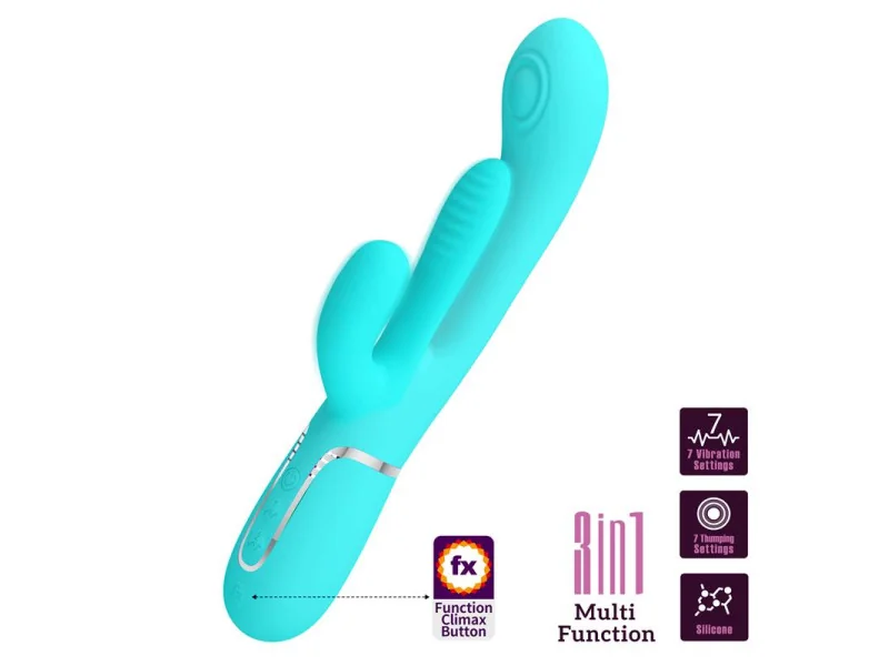 Shania Vibrador con Lengua y Thumping Turquesa