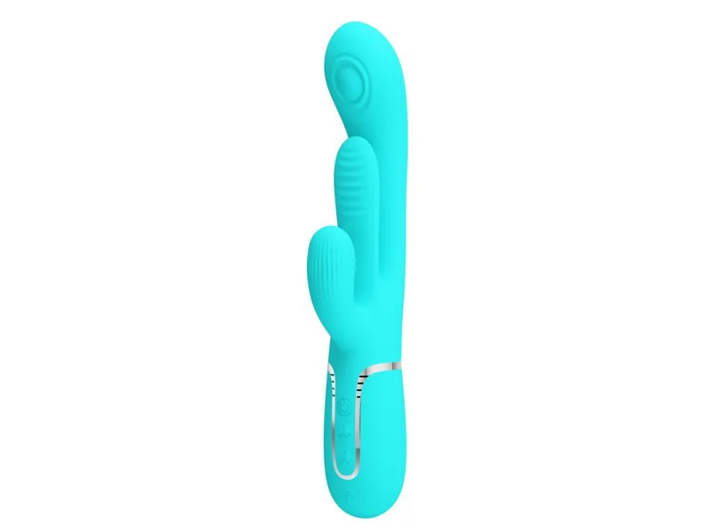 Shania Vibrador con Lengua y Thumping Turquesa