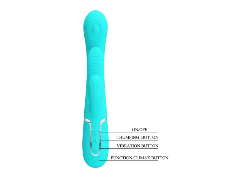 Shania Vibrador con Lengua y Thumping Turquesa