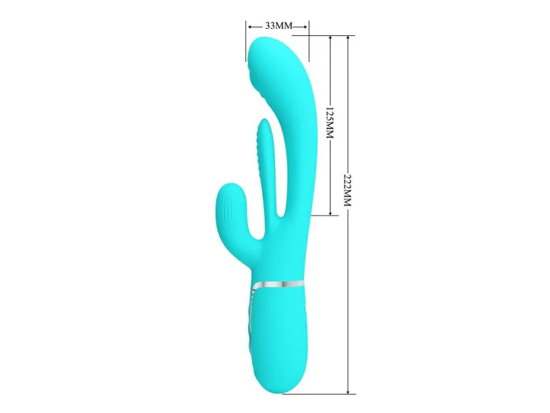 Shania Vibrador con Lengua y Thumping Turquesa