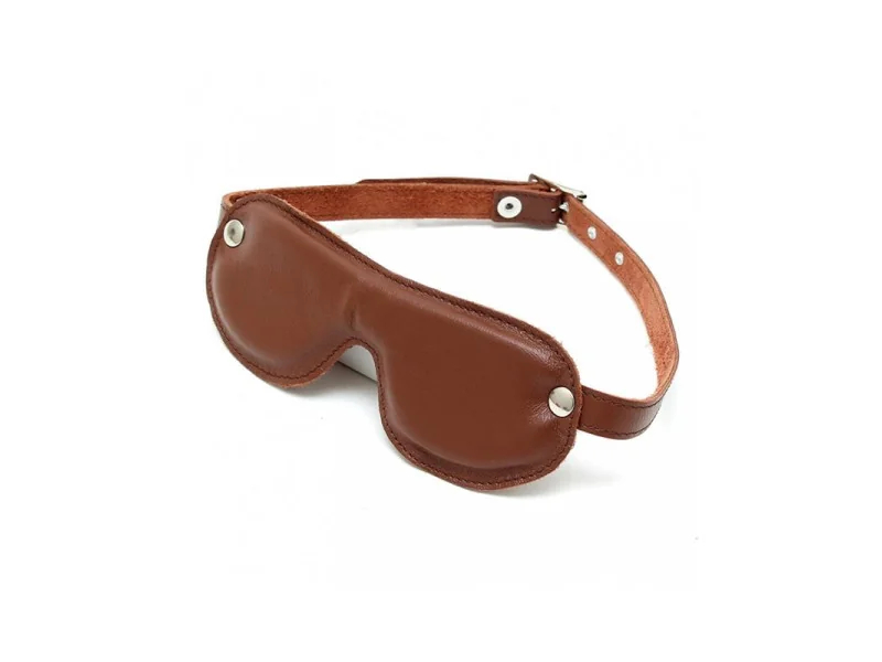 Antifaz Acolchado Cuero Marron