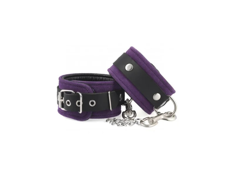 Esposas para Pies Cuero Morado