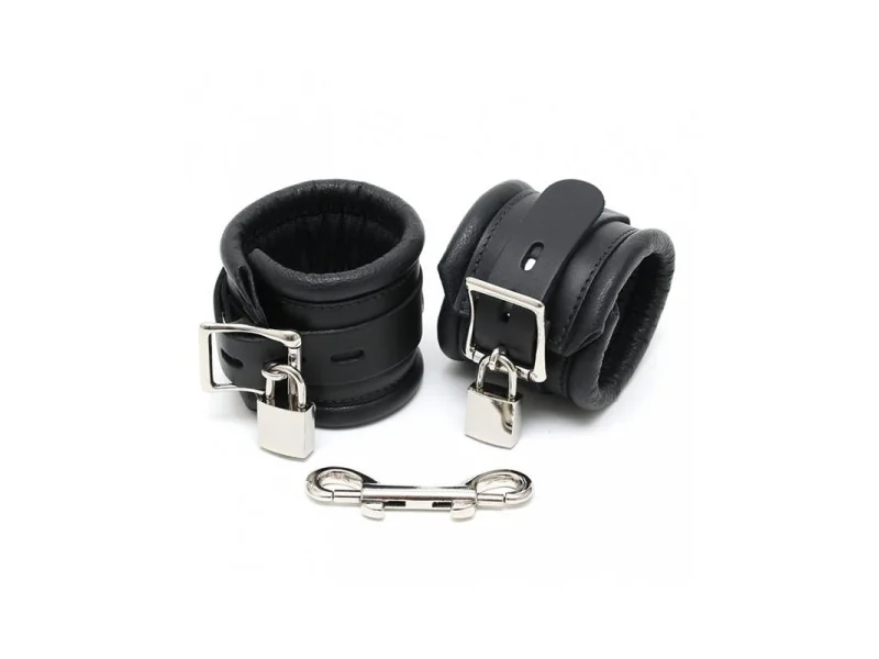 Esposas de Pies Cuero Negro con Candado 7cm