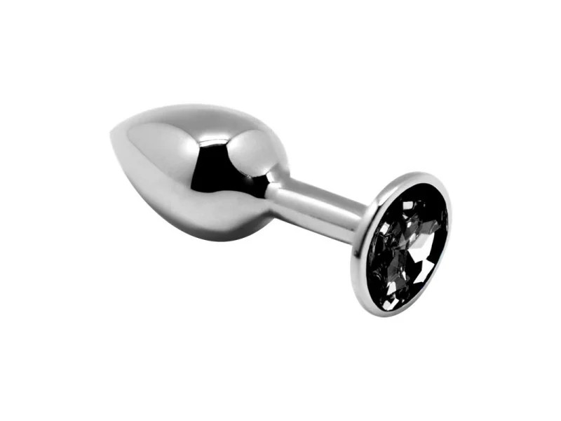 Plug Anal de Metal con Joya Negro Talla L