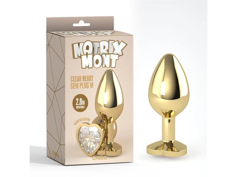 Plug Anal Dorado con Joya Talla M