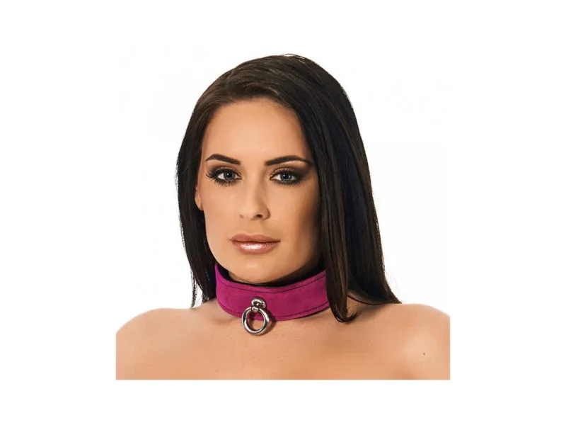 Collar de Cuero Rosa Ajustable Collar de Cuero Rosa Ajustable